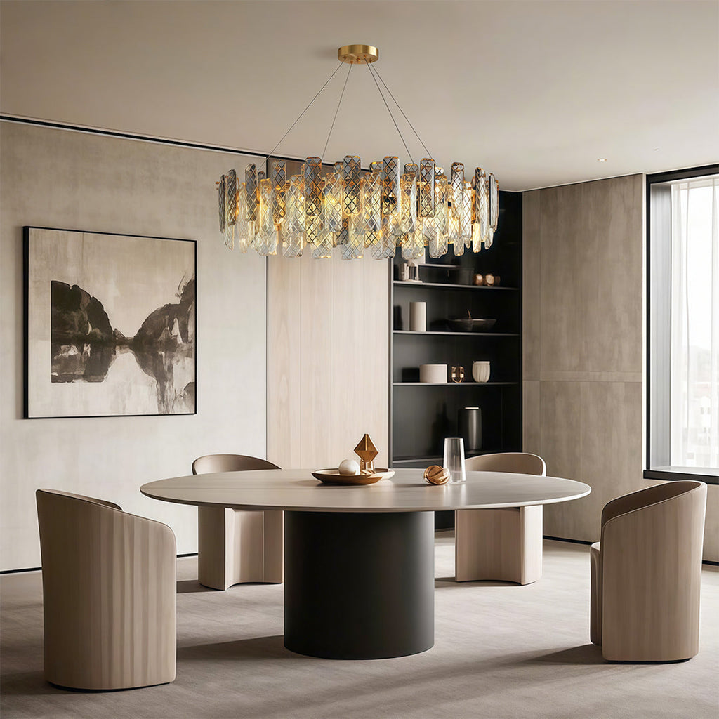 Contemporary Crystal Chandelier Eye-Protecting Ceiling Light