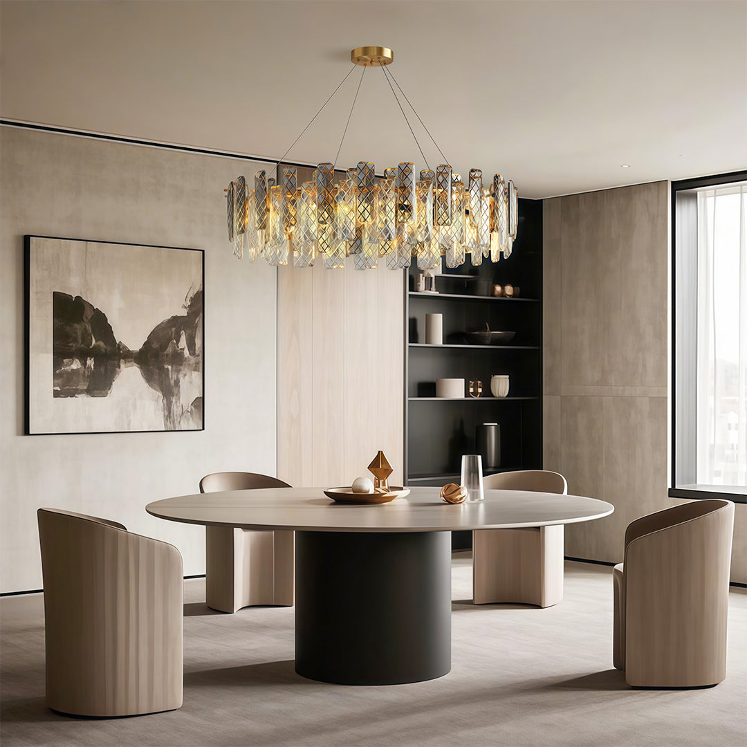 Contemporary Crystal Chandelier Eye-Protecting Ceiling Light