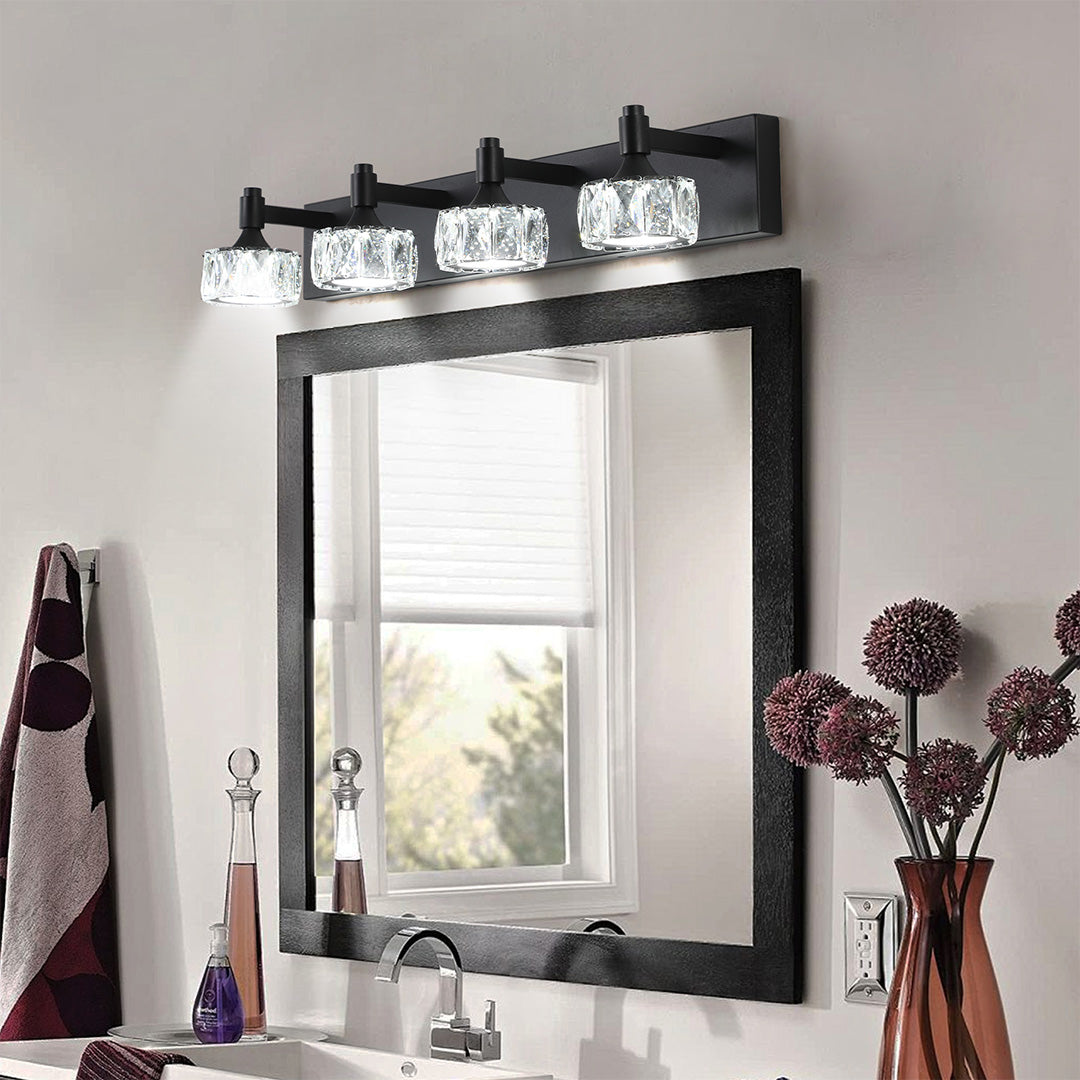 Modern Luxury Crystal Bathroom Vanity Light – Elegant Iron Lamp for Wall, LED Wall Sconce, Contemporary Lighting for Bath, Glamorous Makeup Mirror Light, Stylish Home Decor, High-End Fixture for Elegant Interiors
