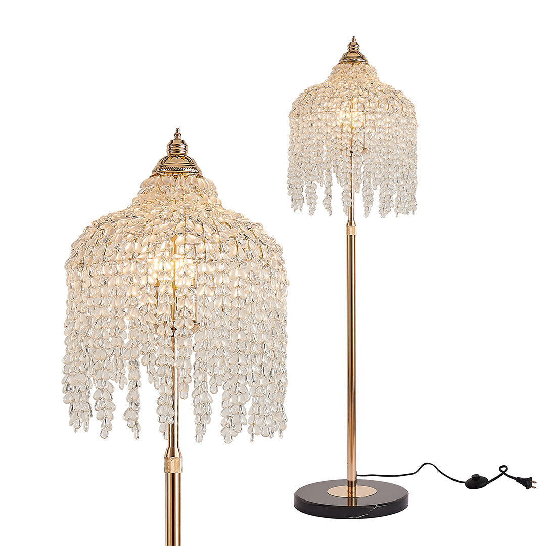 Luxury LED Floor Crystal Lamp - Decorative Hardware Lighting