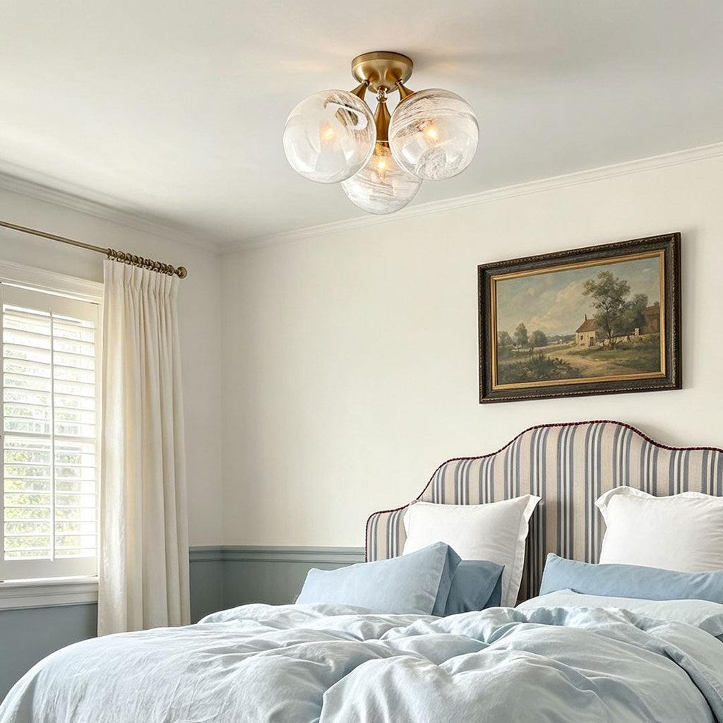 Classic Cloud Glass Flush Mount Light Fixture