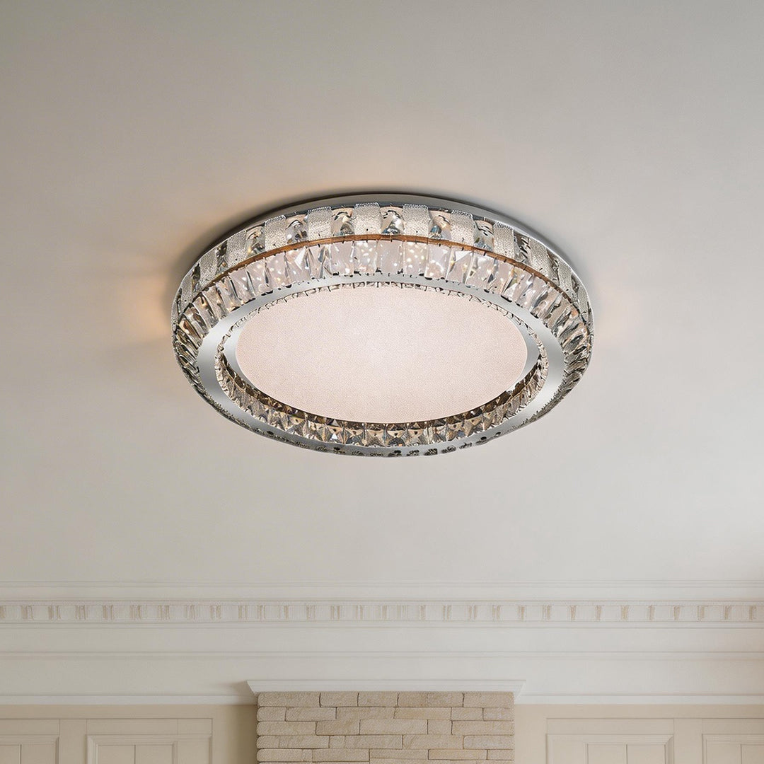 Contemporary Flush Mount Crystal Light Fixture - Luxury Ceiling Light for Modern Home Decor