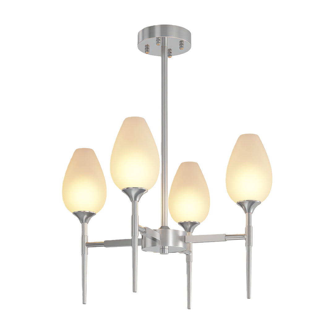 Modern Brass Glass Chandelier Luxury Ceiling Light Minimalist Design