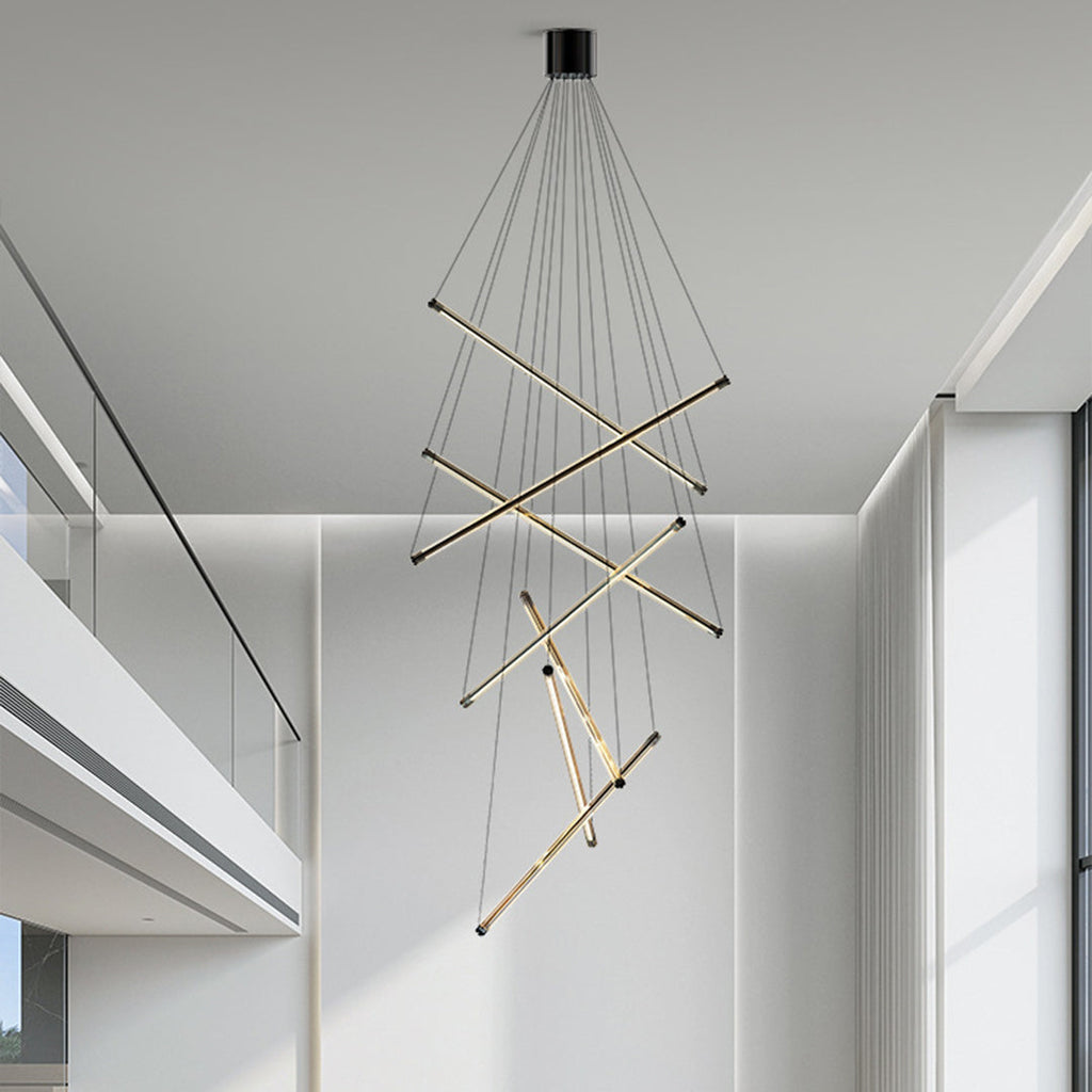 LED Linear Chandelier - Nordic Minimalist Lighting, Modern LED Pendant Light, Sleek Design, Home Decor Lighting, Energy-Efficient Chandelier, Contemporary Ceiling Fixture, Adjustable Length LED Light