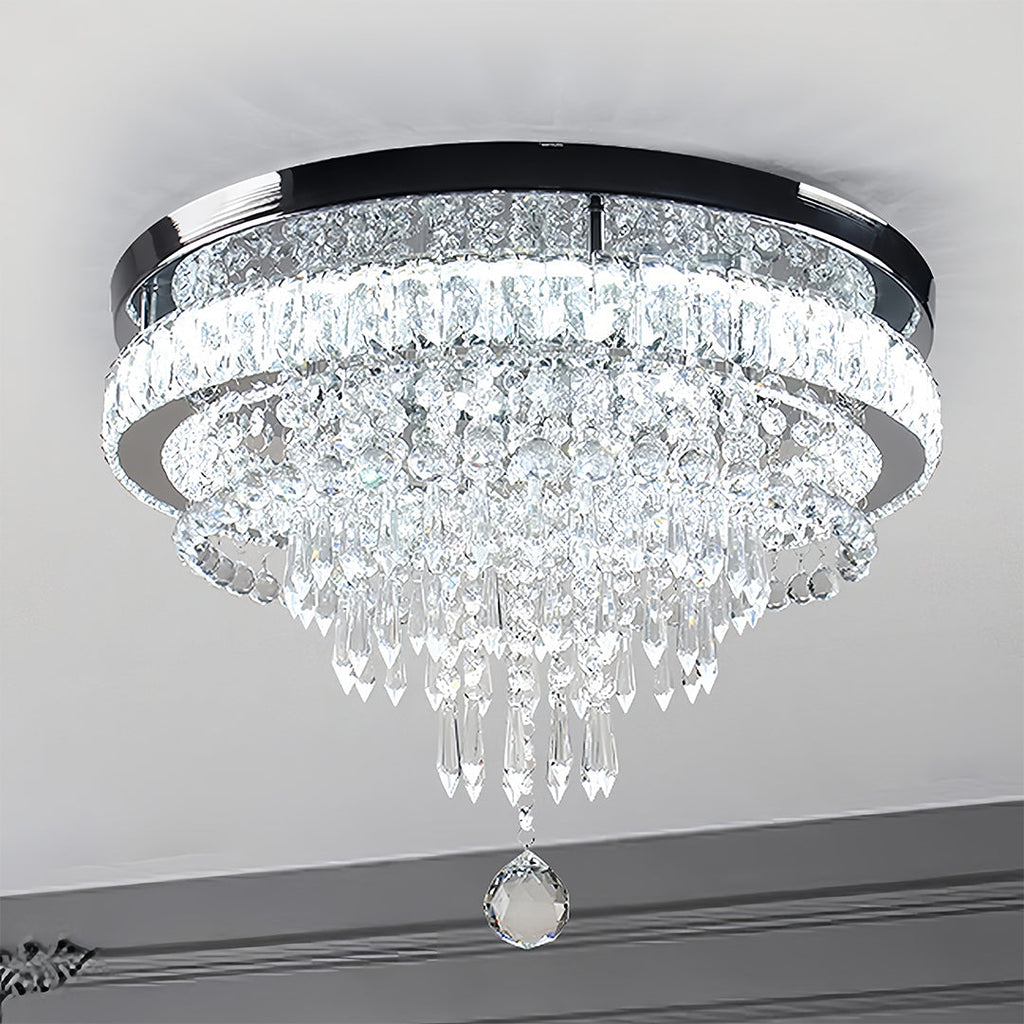 Gold Flush Mount Light - Modern Luxury Round Ceiling Fixture