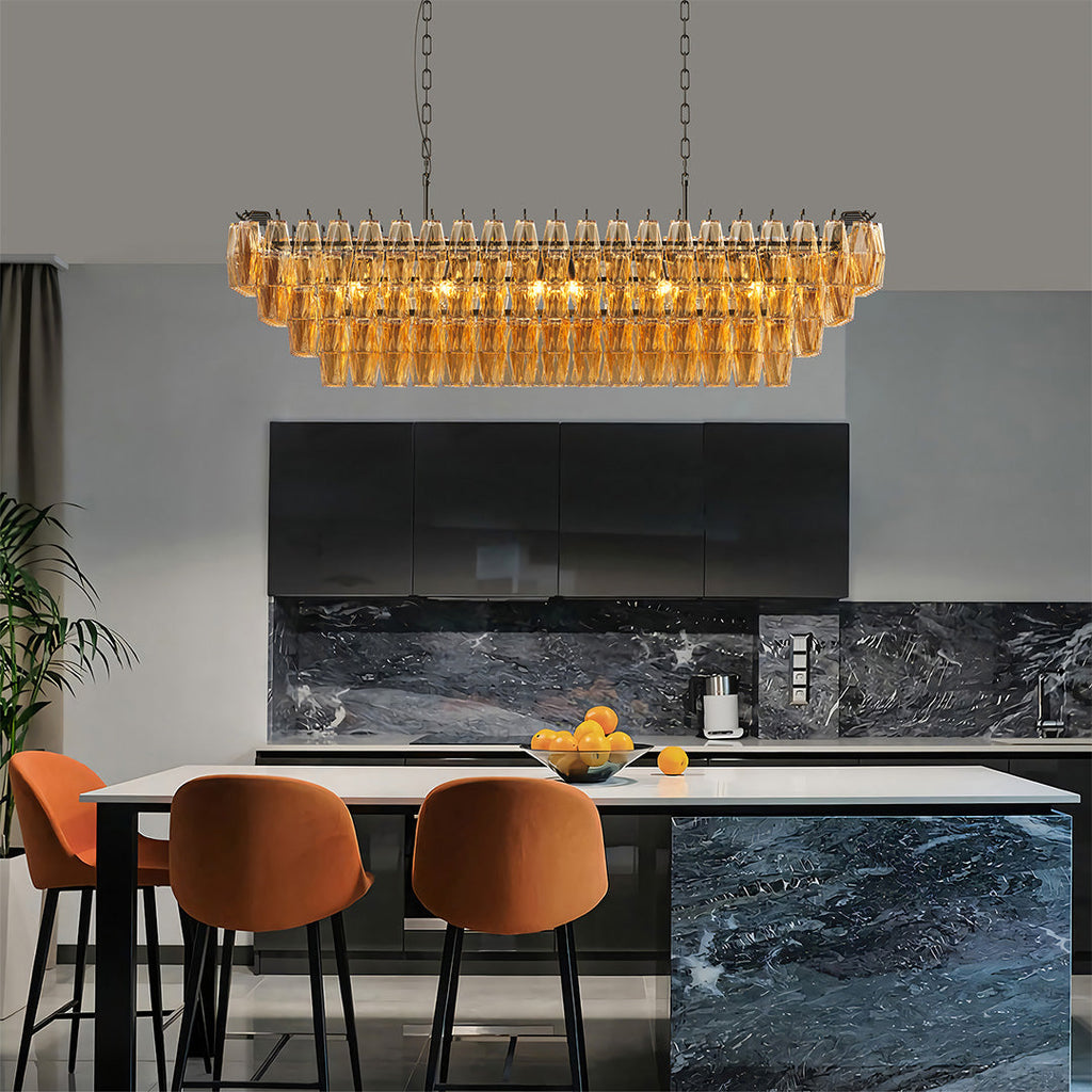 Luxury Glass Pendant Chandelier | Multi-Head Ceiling Lights