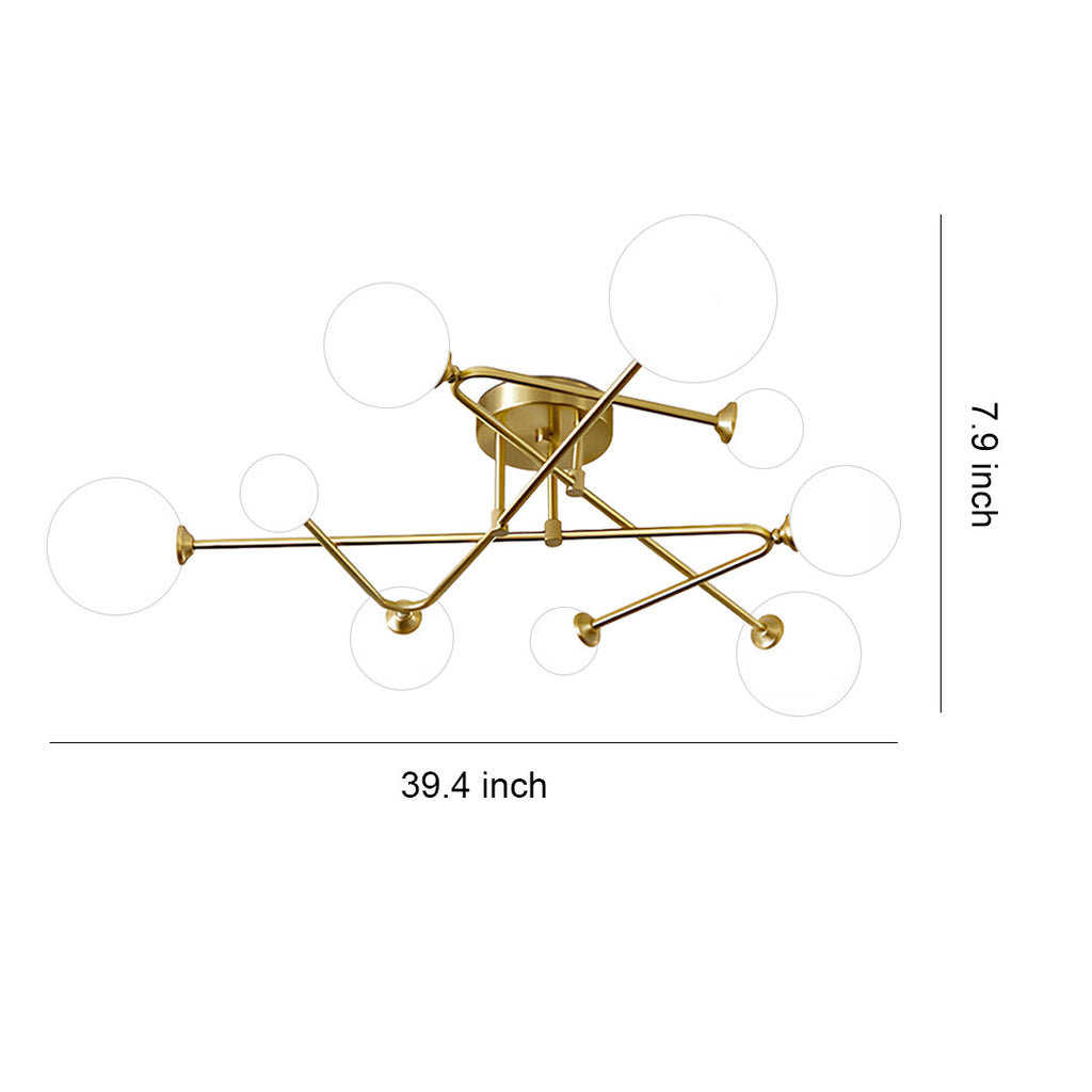 Gold Nordic Semi Flush Mount Magic Bean Ceiling Light