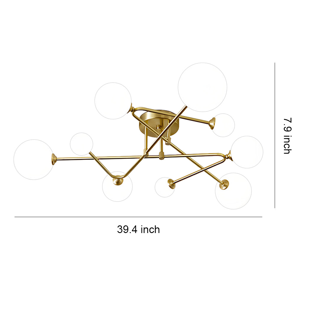 Gold Nordic Semi Flush Mount Magic Bean Ceiling Light
