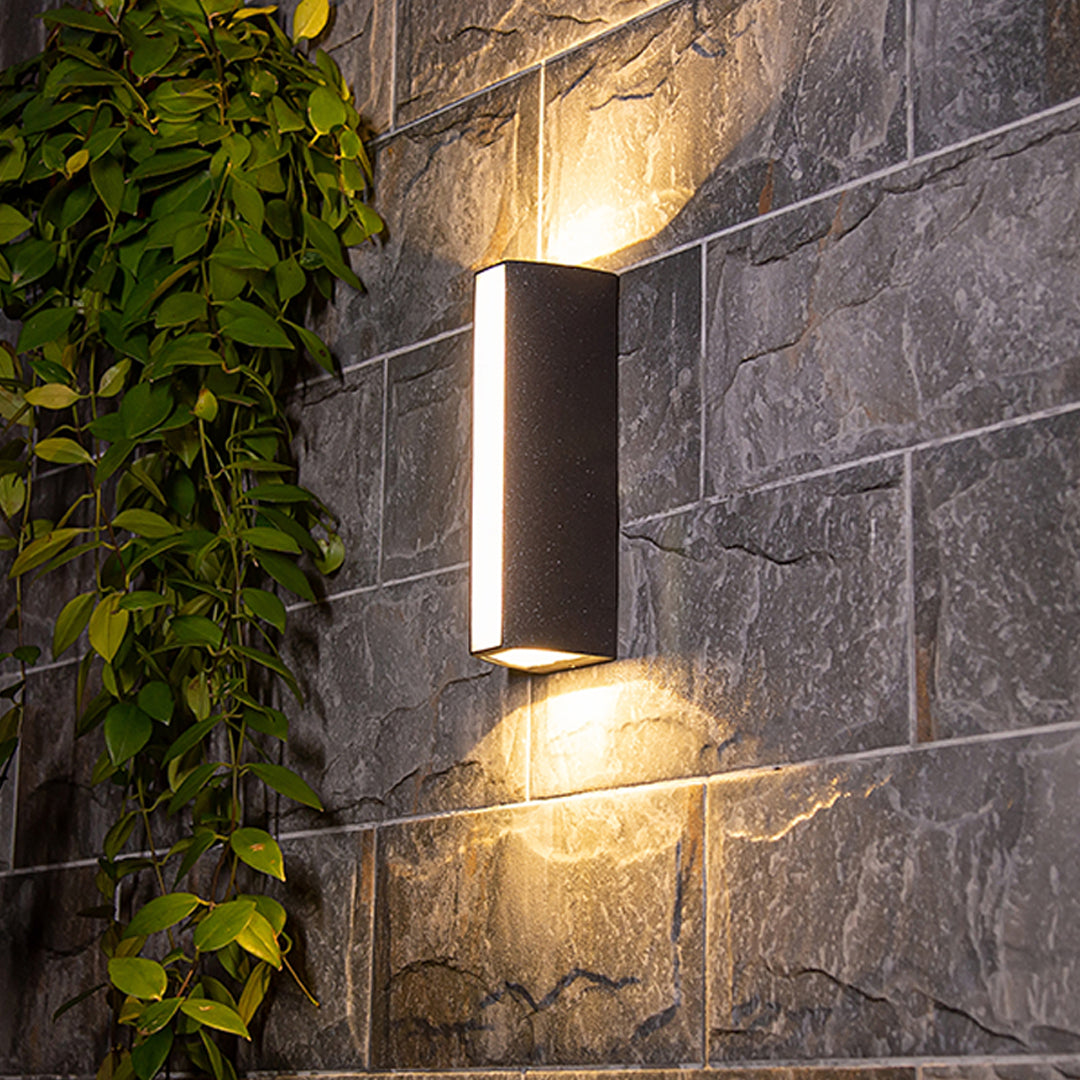 Black Outdoor Wall Sconce Modern Waterproof Strip Light