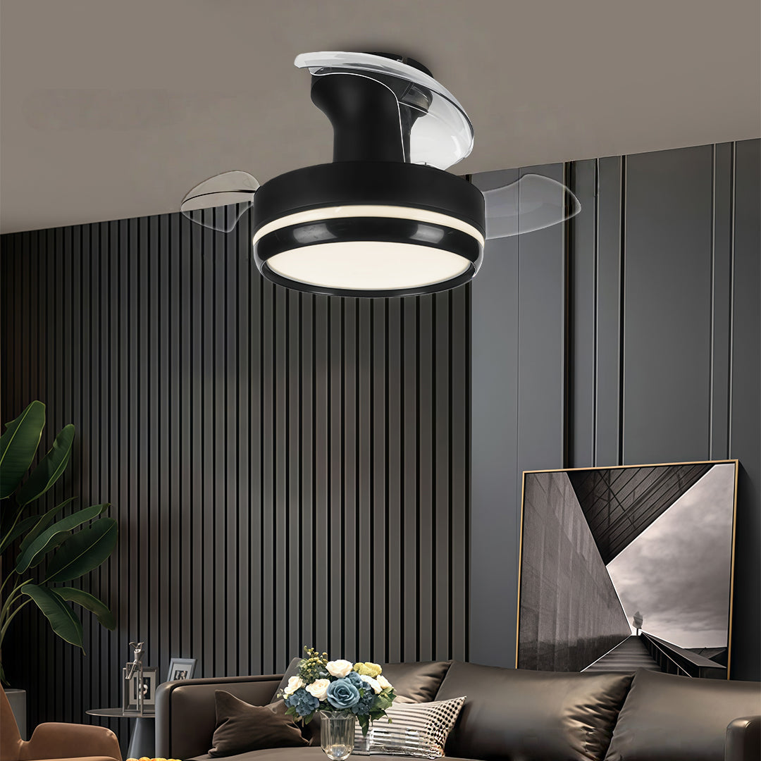 Ceiling Fan with Remote Control - Minimalist 3-Blade LED Light Dimming Lamp