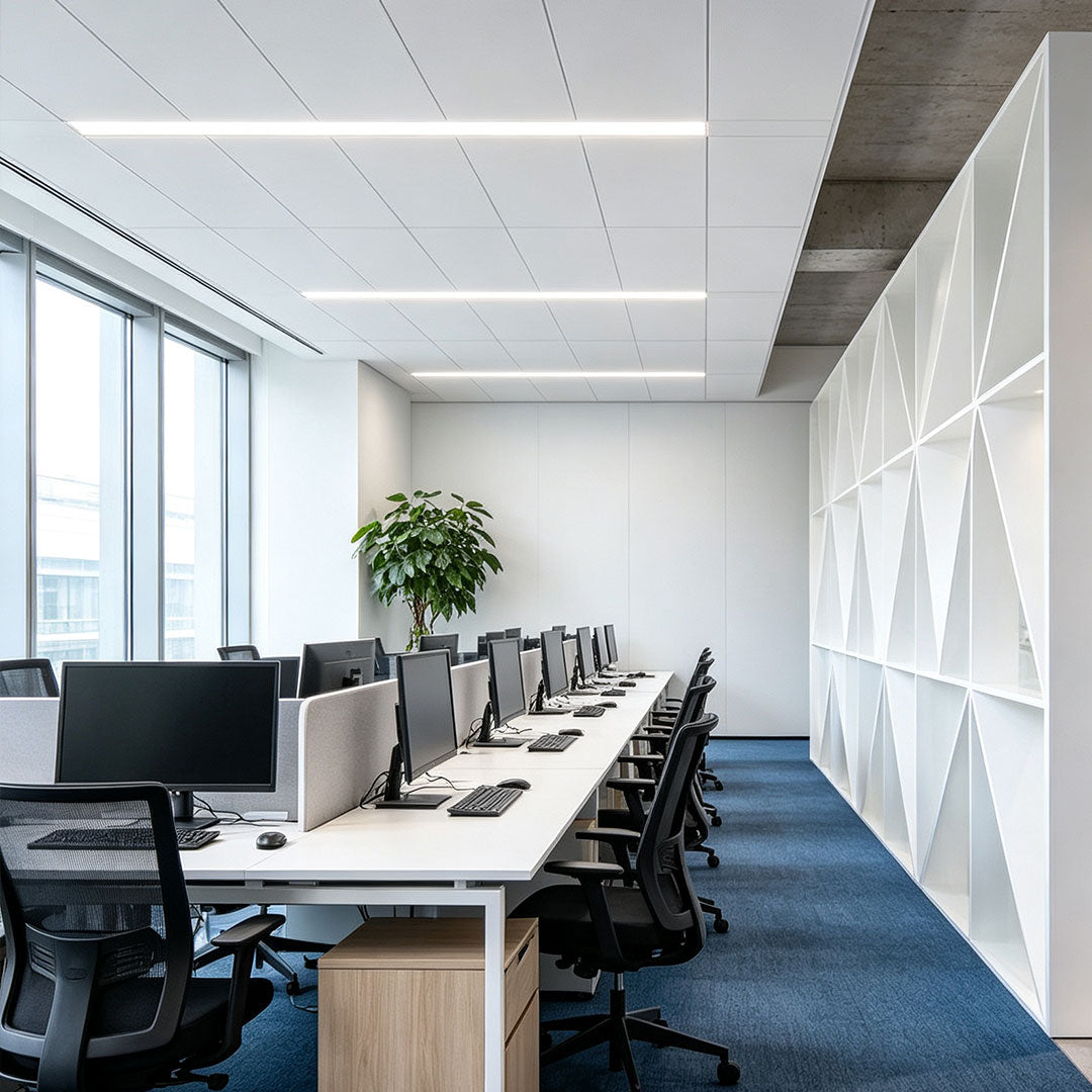 Modern Minimalist White LED Linear Ceiling Light