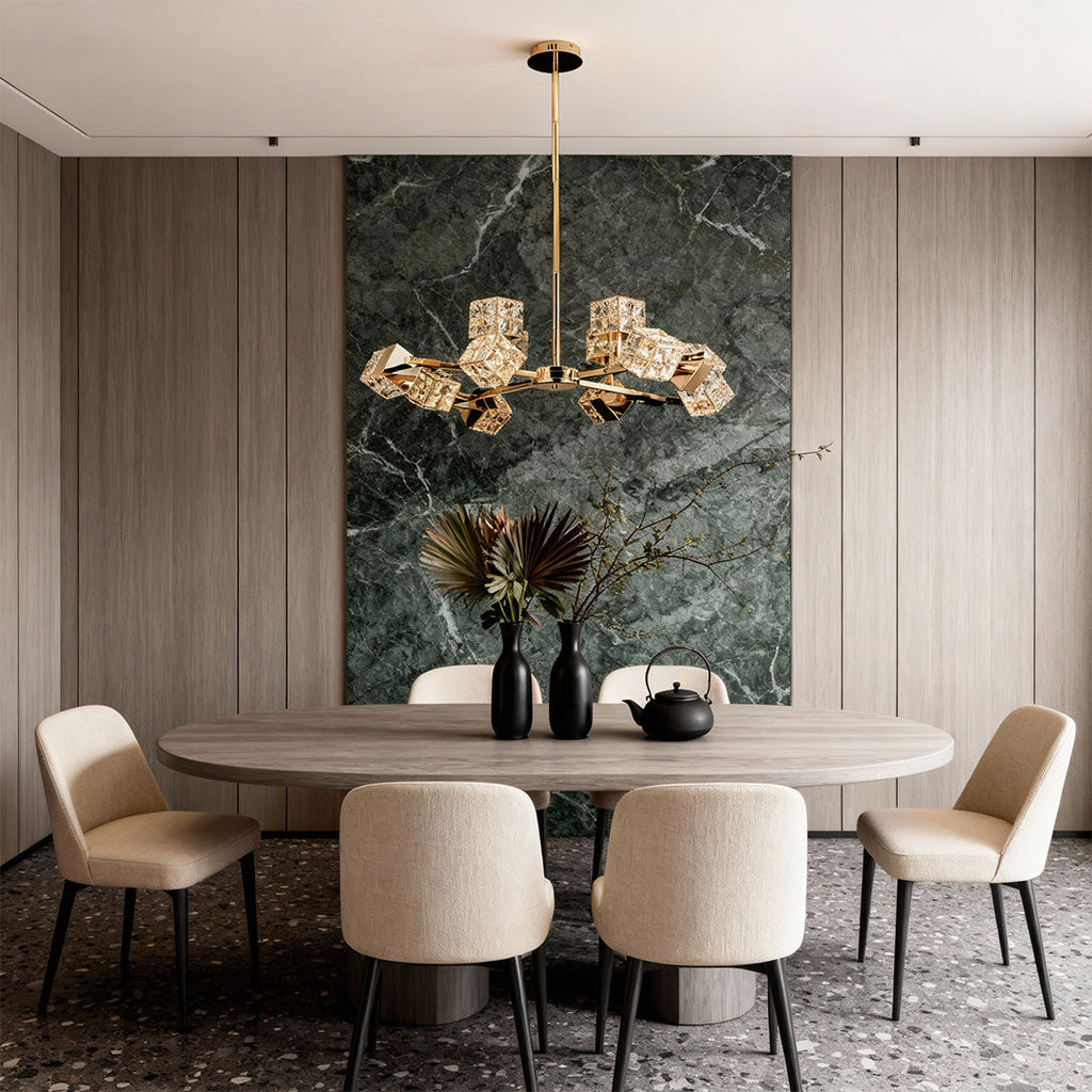 Luxury Crystal Cube Chandelier Modern Ceiling Light