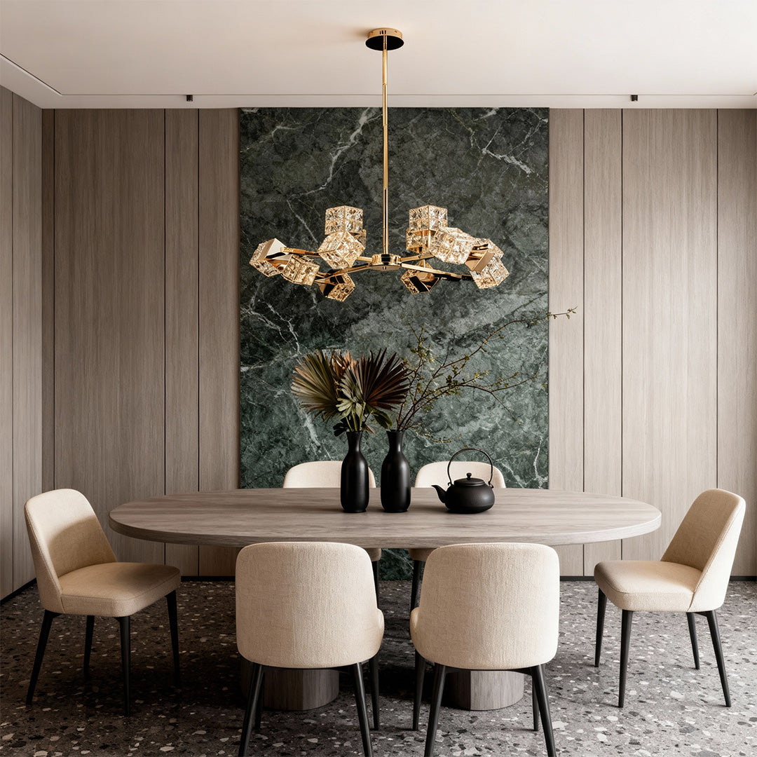 Luxury Crystal Cube Chandelier Modern Ceiling Light