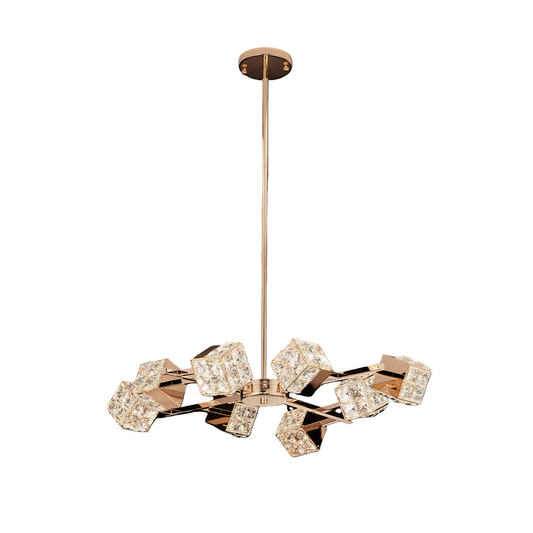 Luxury Crystal Cube Chandelier Modern Ceiling Light