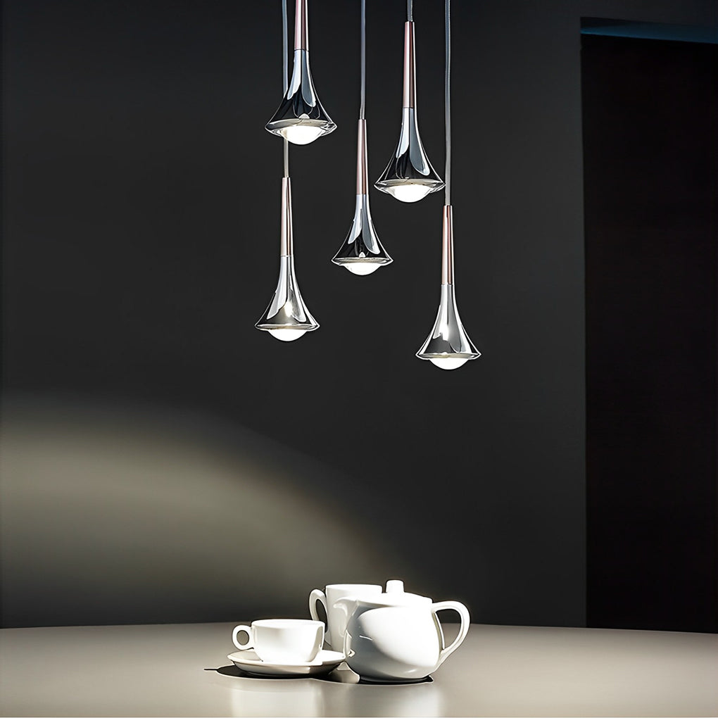 Contemporary Teardrop Metal Mini Pendant Light