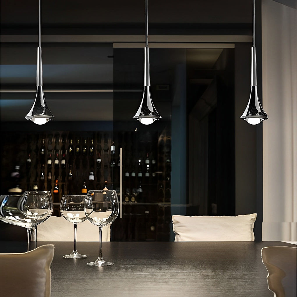 Contemporary Teardrop Metal Mini Pendant Light