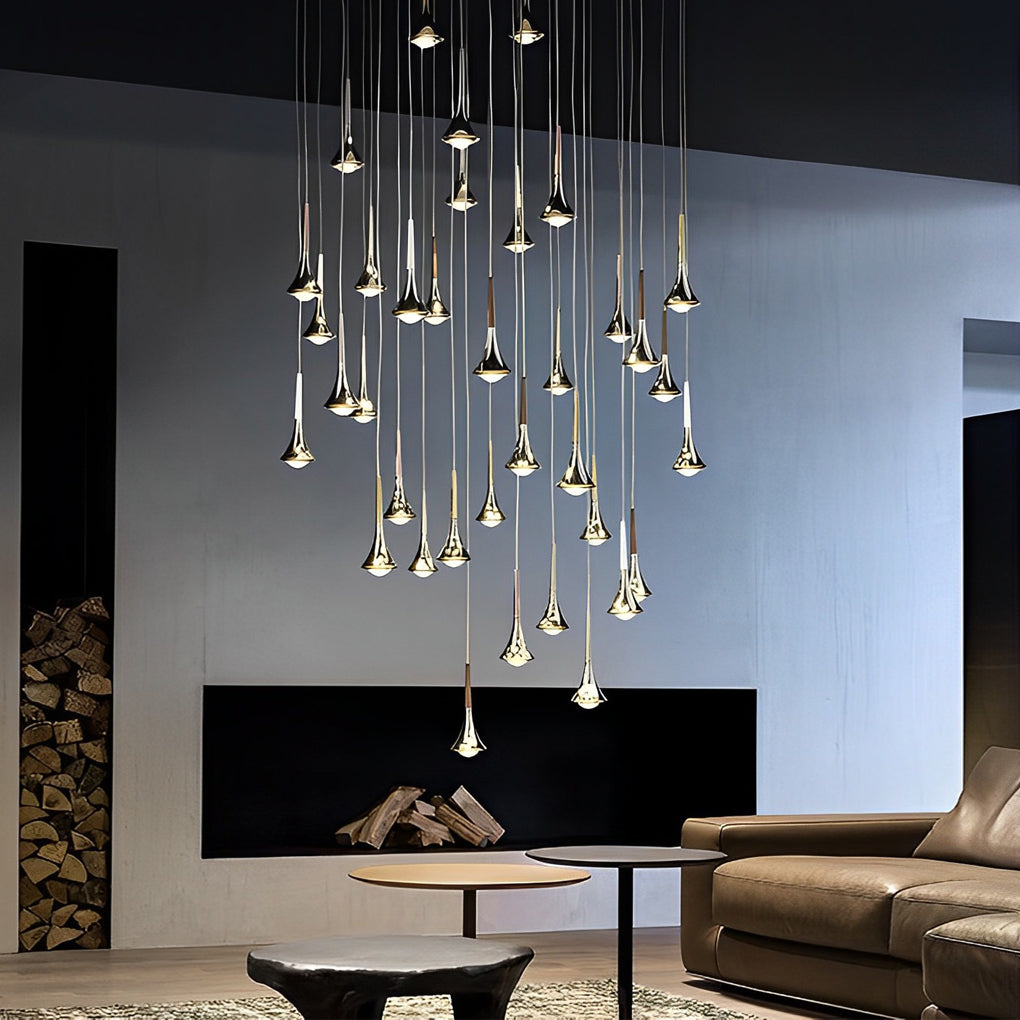 Contemporary Teardrop Metal Mini Pendant Light