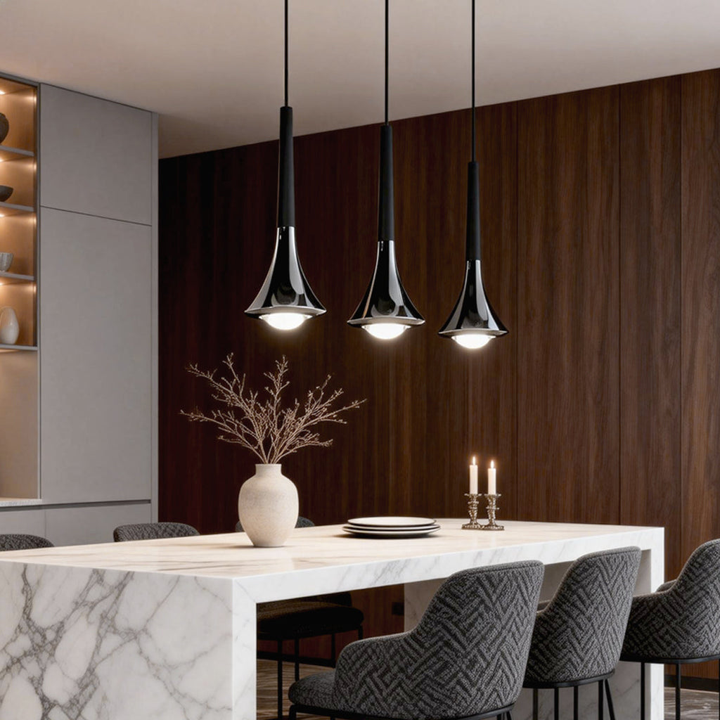 Contemporary Teardrop Metal Mini Pendant Light