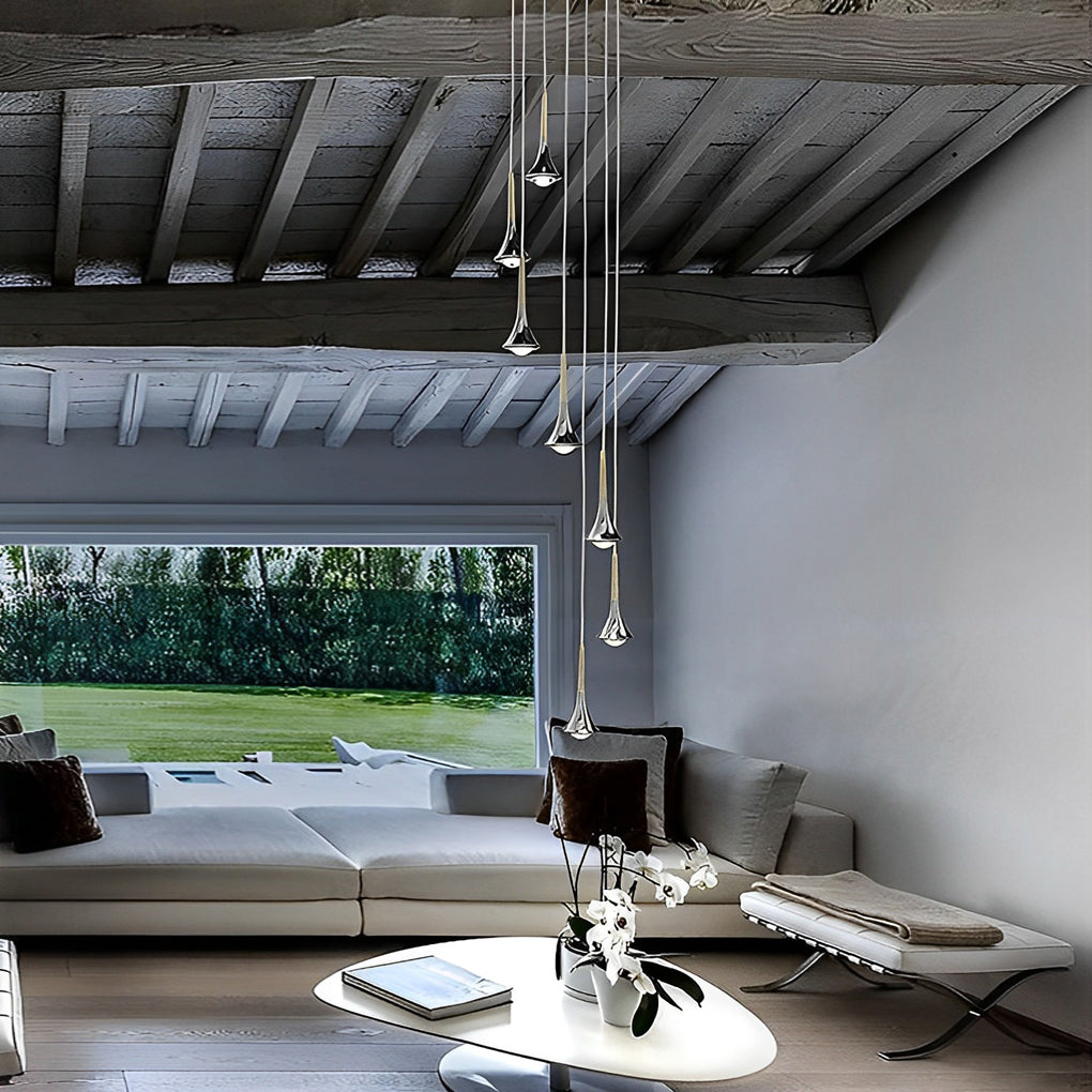 Teardrop Metal Mini Pendant Light - Contemporary Ceiling Fixture