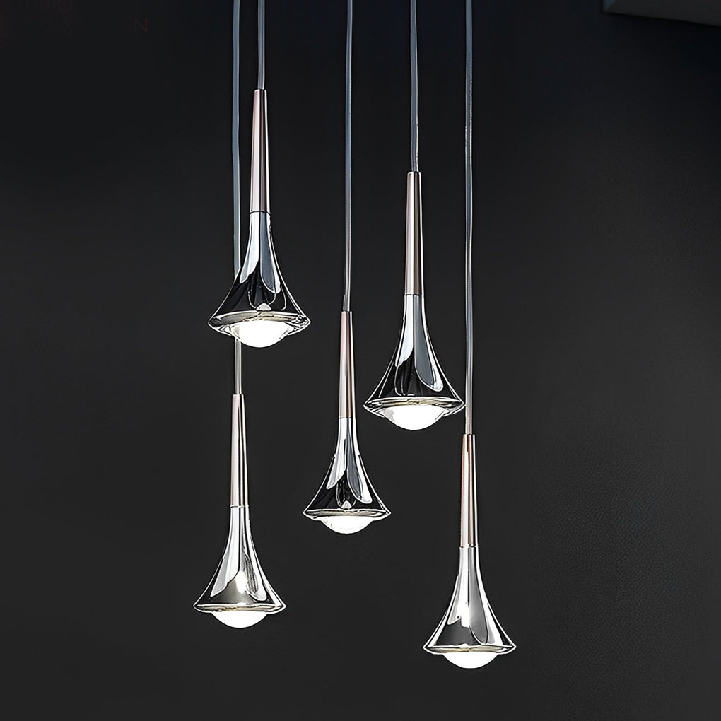 Contemporary Teardrop Metal Mini Pendant Light