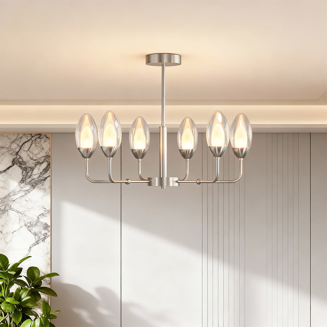 Modern Minimalist Copper Chandelier – Luxury Ceiling Light Fixture