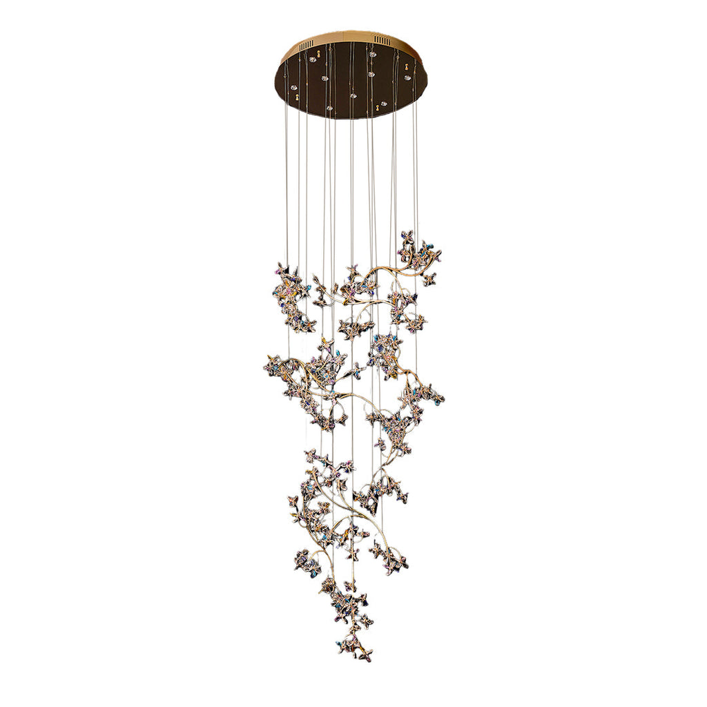 Modern Crystal Rotating Ceiling Chandelier for Staircase