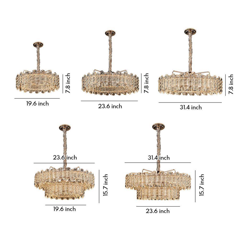 Nordic Luxury Carbon Steel Crystal Chandelier Ceiling Light