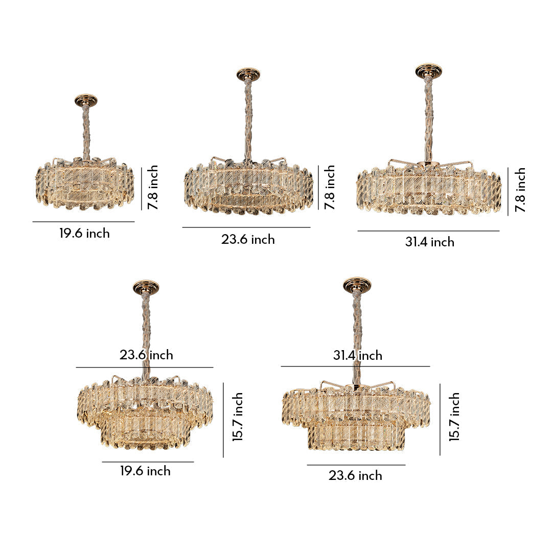 Nordic Luxury Carbon Steel Crystal Chandelier Ceiling Light