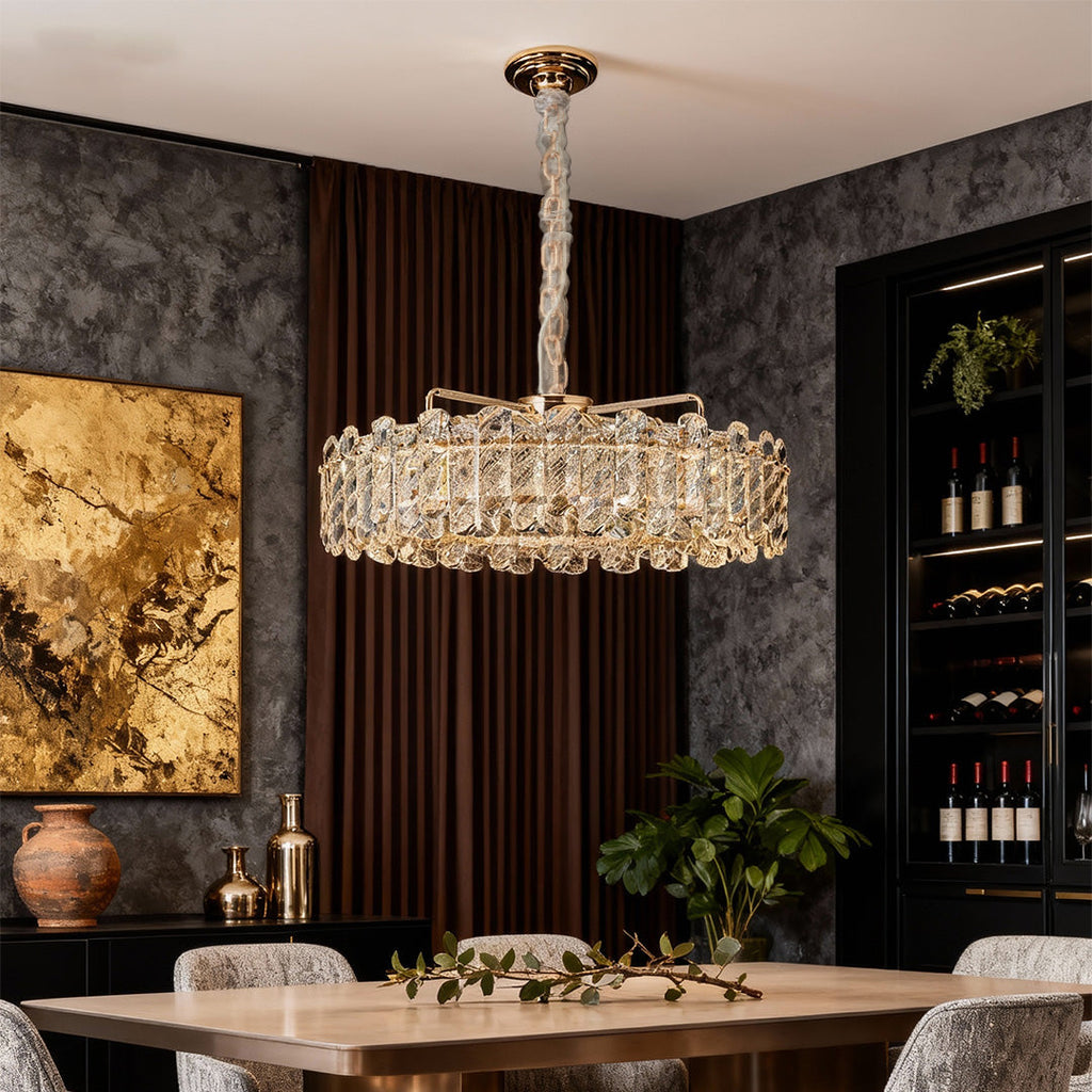 Nordic Luxury Carbon Steel Crystal Chandelier Ceiling Light