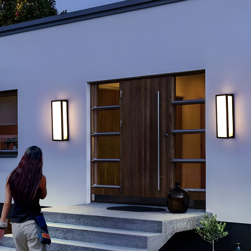 Contemporary Black LED Outdoor Wall Light - Waterproof, Modern Design