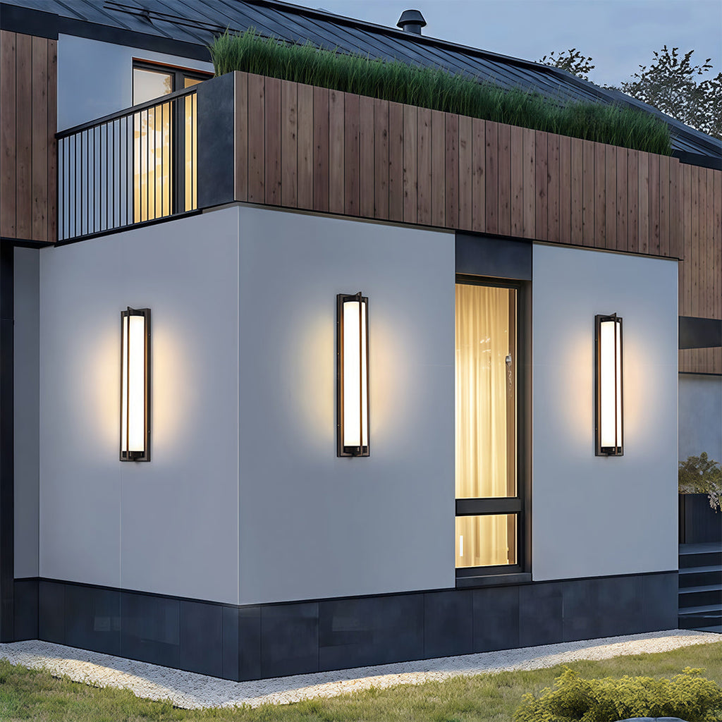 Black Modern Minimalist Waterproof Outdoor Wall Sconce Lamp