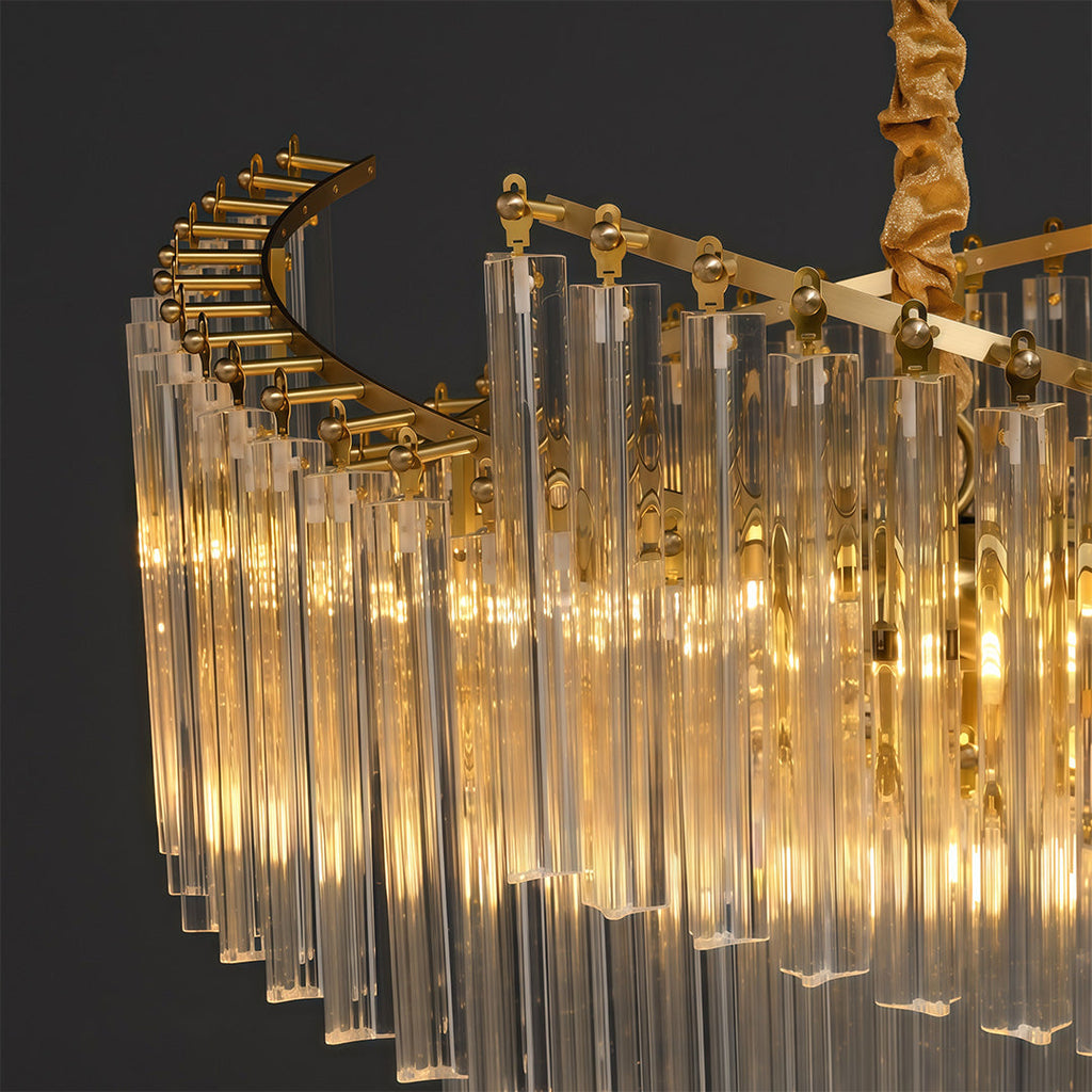 Vintage Crystal Chandelier Copper Luxury Ceiling Light