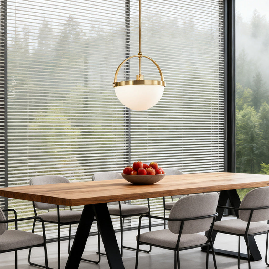 Gold and White Minimalist Pendant Light - Stylish Ceiling Fixture