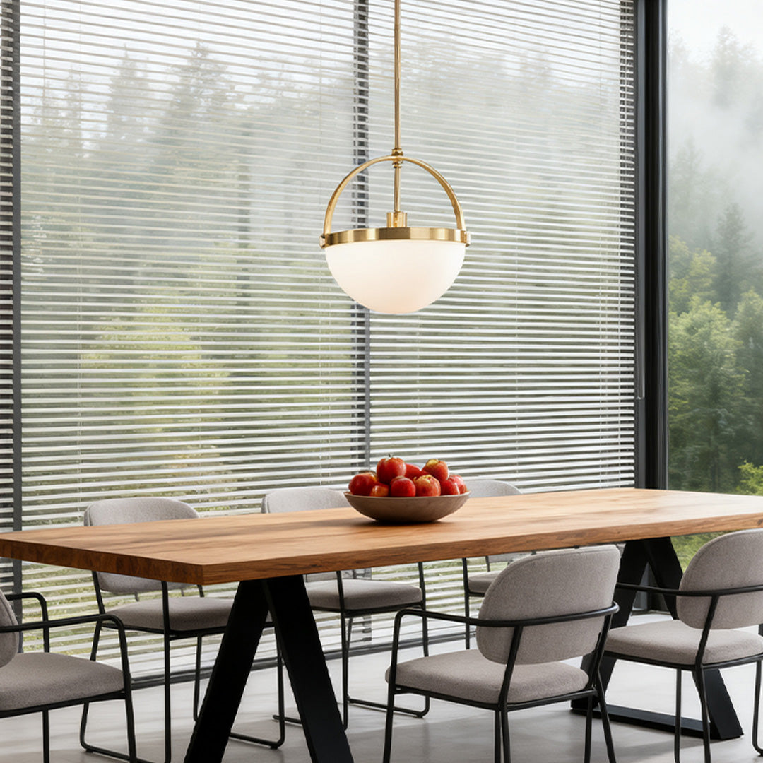 Gold and White Minimalist Pendant Light - Stylish Ceiling Fixture