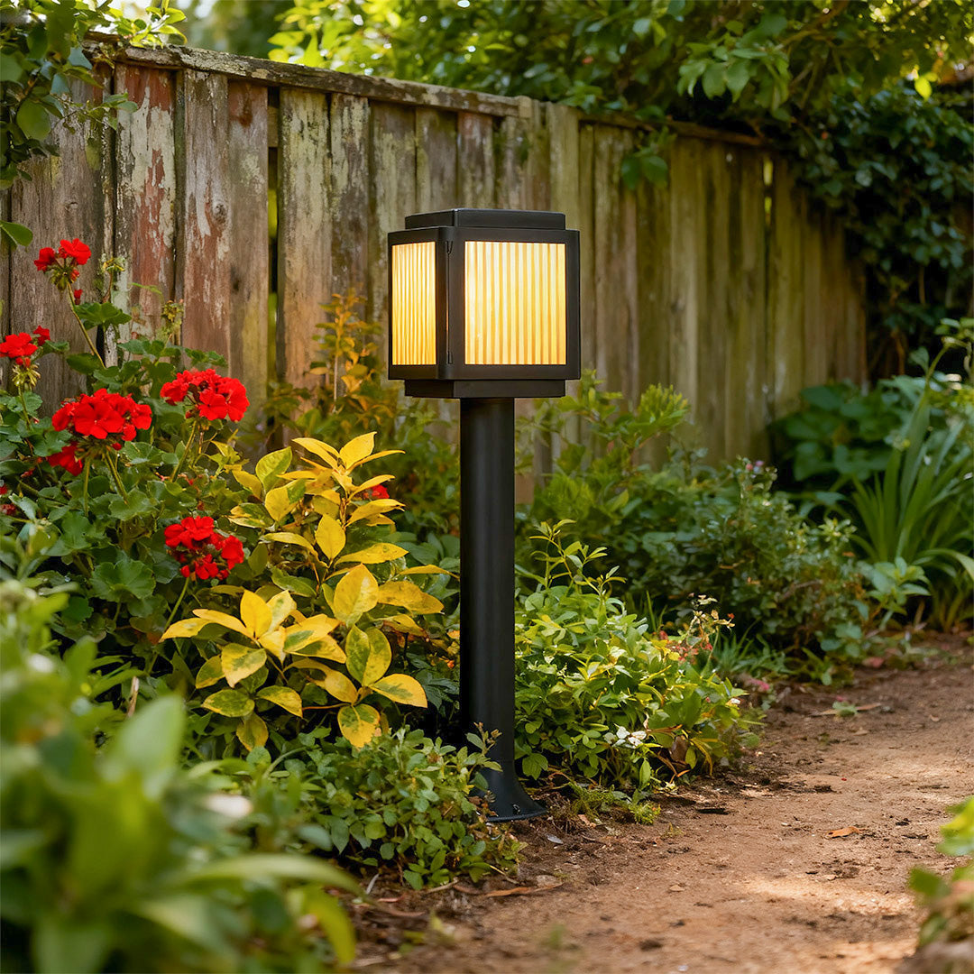 Contemporary Solar Path Lights - Modern Post Top Garden Stake Light