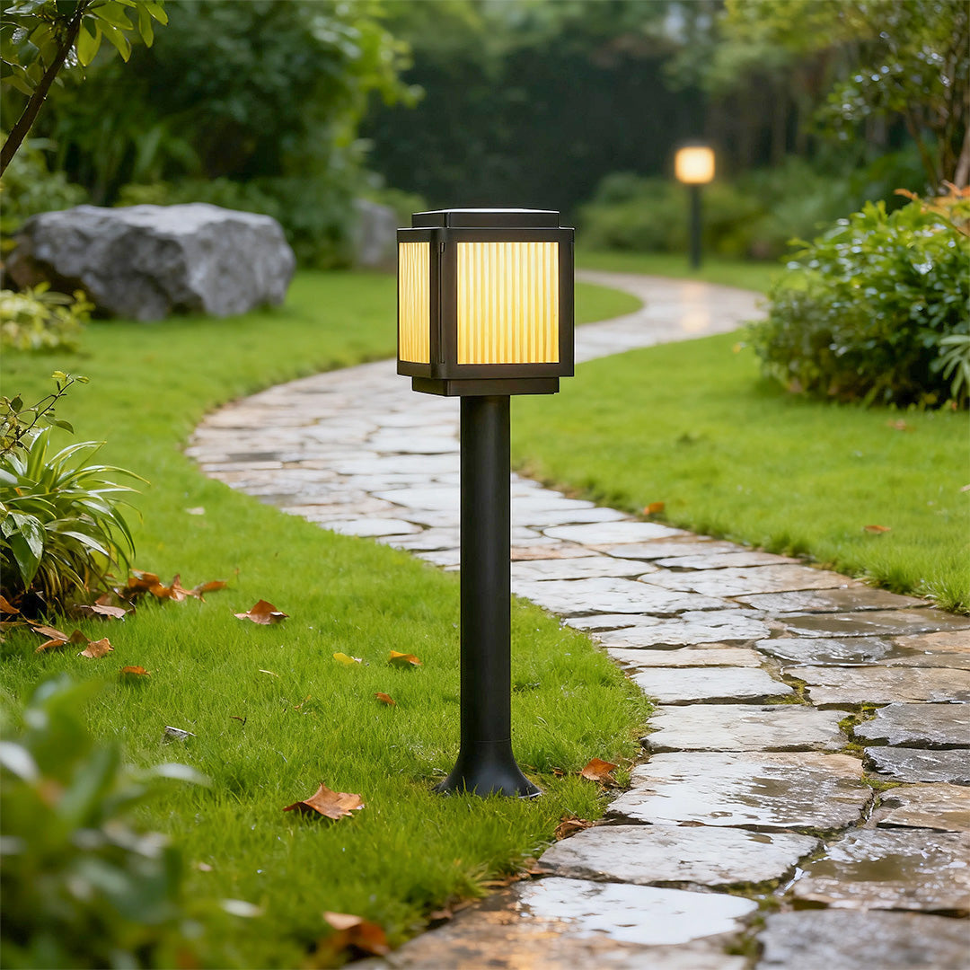Contemporary Solar Path Lights - Modern Post Top Garden Stake Light