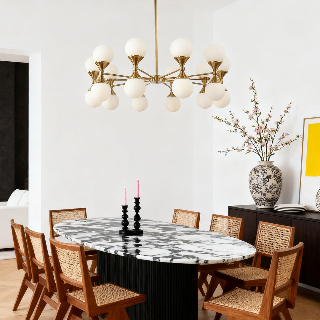 Bubble Glass Chandeliers - Stylish Full Copper Nordic Ceiling Light