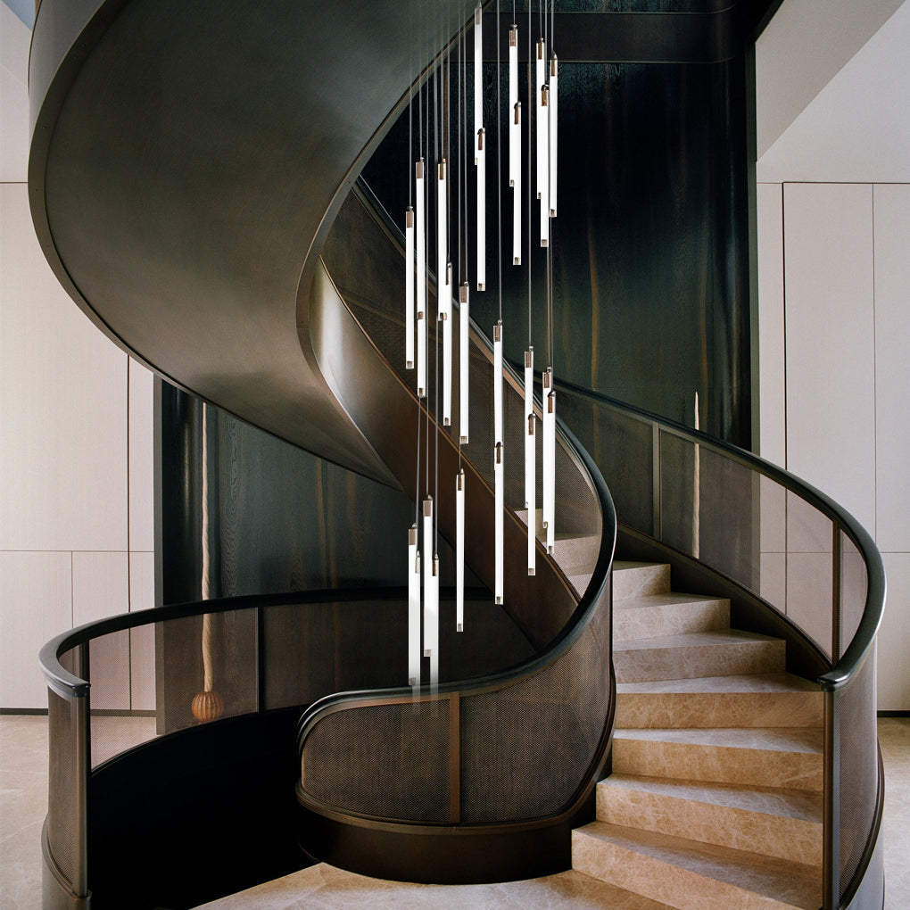 Contemporary Spiral Tube Ceiling Light Chandelier