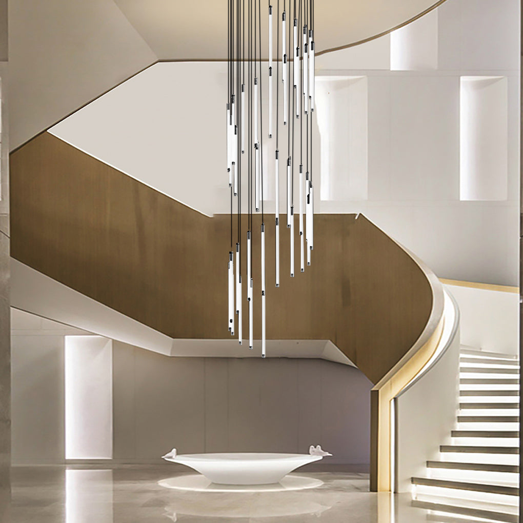 Contemporary Spiral Tube Ceiling Light Chandelier