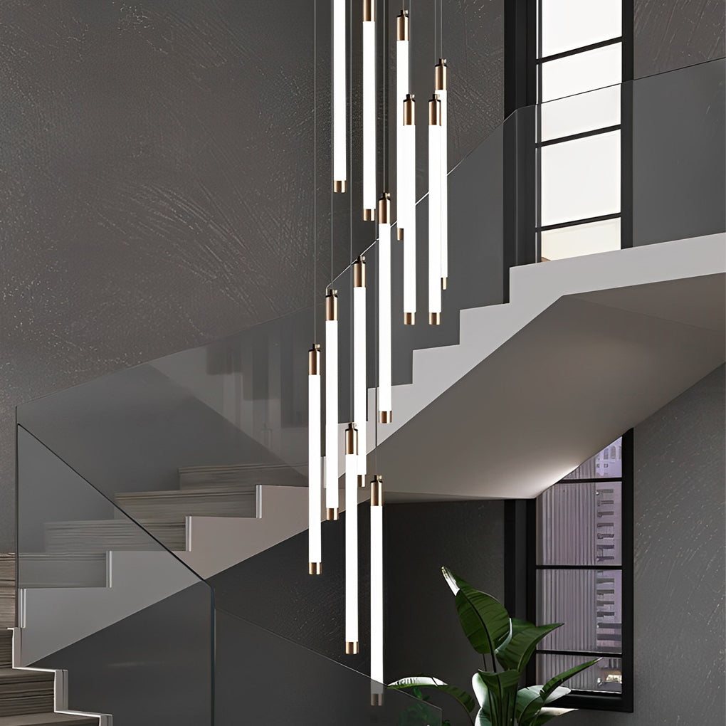 Contemporary Spiral Tube Ceiling Light Chandelier