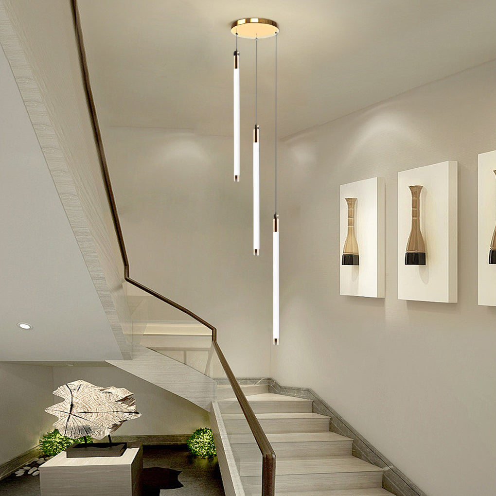 Contemporary Spiral Tube Ceiling Light Chandelier