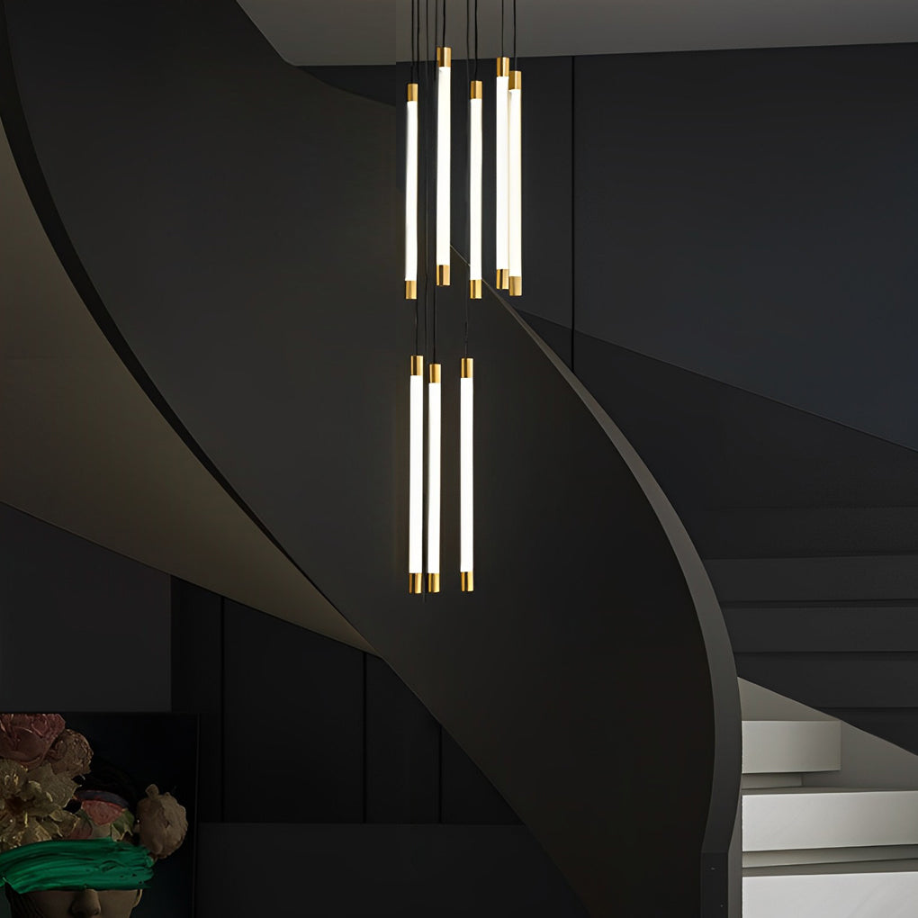 Contemporary Spiral Tube Ceiling Light Chandelier