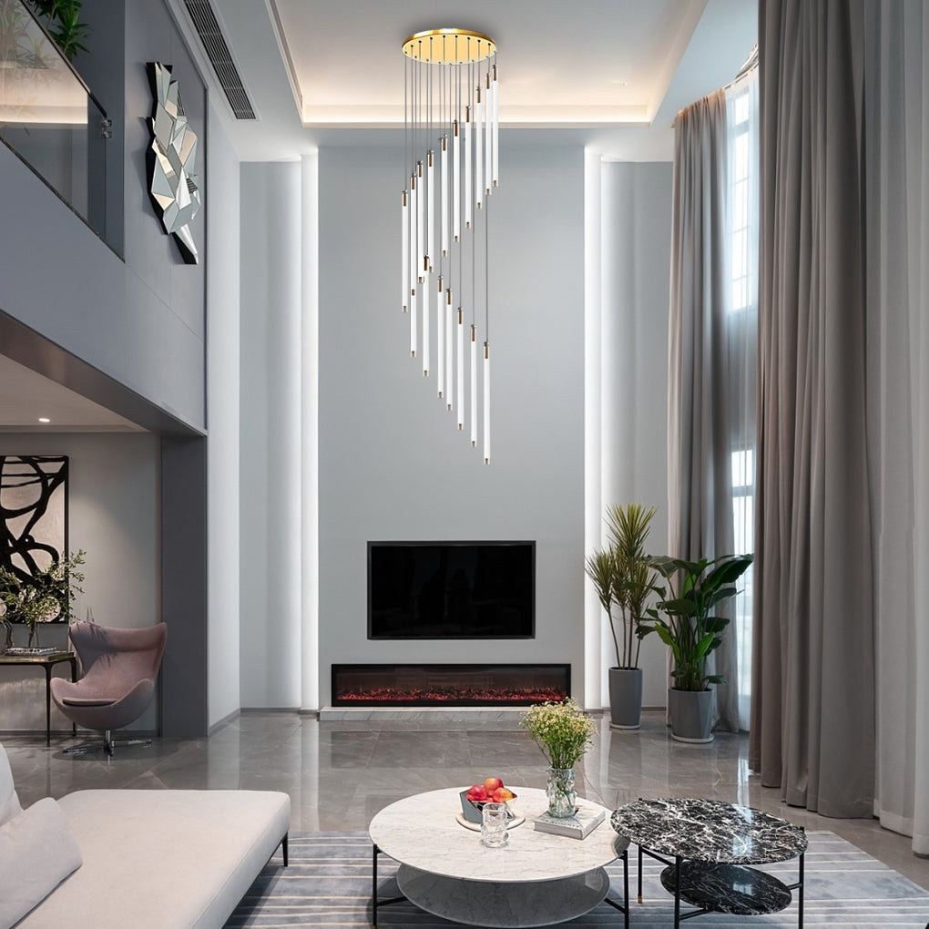 Contemporary Spiral Tube Ceiling Light Chandelier