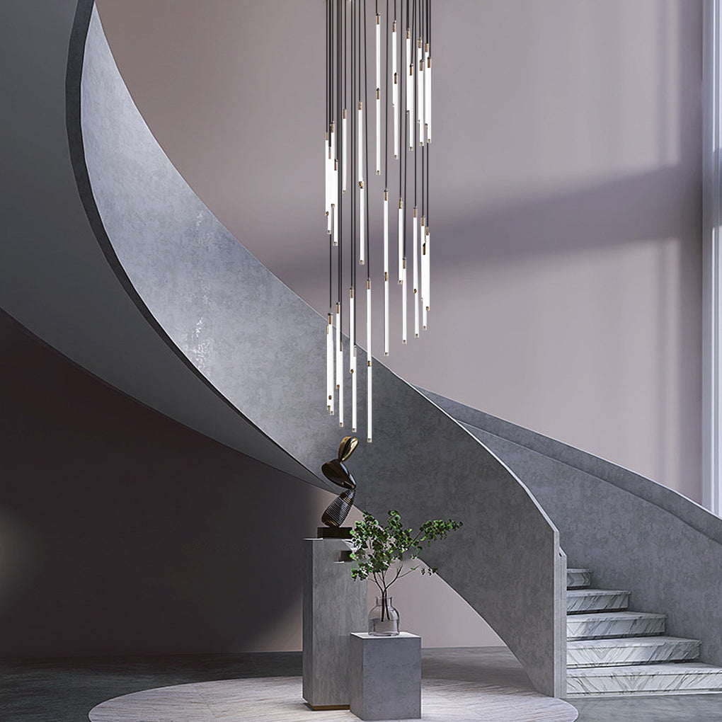 Contemporary Spiral Tube Ceiling Light Chandelier