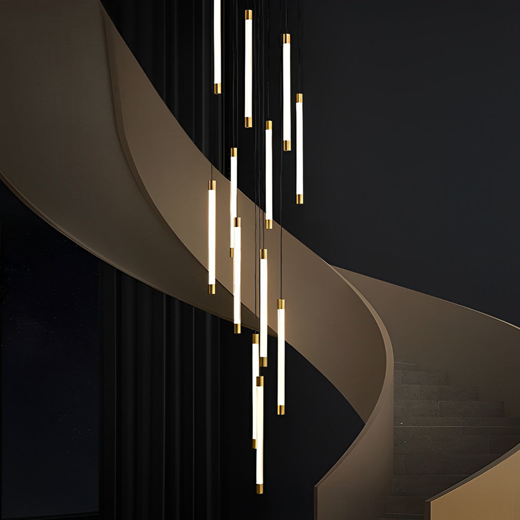Contemporary Spiral Tube Ceiling Light Chandelier