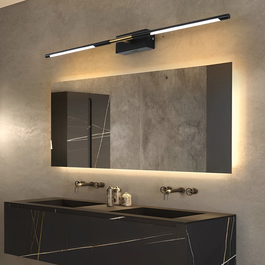 Contemporary Black Linear LED Vanity Light Bar, Modern Bathroom Lighting Fixture, Stylish Wall-Mounted Light, Energy-Efficient LED Lighting, Elegant Home Decor, Sleek Design for Vanity and Makeup Areas, Adjustable Brightness for Spa-Like Ambiance, Easy In