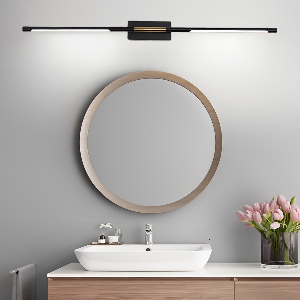 Contemporary Black Linear LED Vanity Light Bar, Modern Bathroom Lighting Fixture, Stylish Wall-Mounted Light, Energy-Efficient LED Lighting, Elegant Home Decor, Sleek Design for Vanity and Makeup Areas, Adjustable Brightness for Spa-Like Ambiance, Easy In