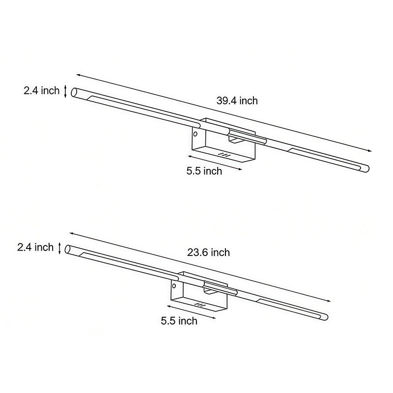 Contemporary Black Linear LED Vanity Light Bar, Modern Bathroom Lighting Fixture, Stylish Wall-Mounted Light, Energy-Efficient LED Lighting, Elegant Home Decor, Sleek Design for Vanity and Makeup Areas, Adjustable Brightness for Spa-Like Ambiance, Easy In