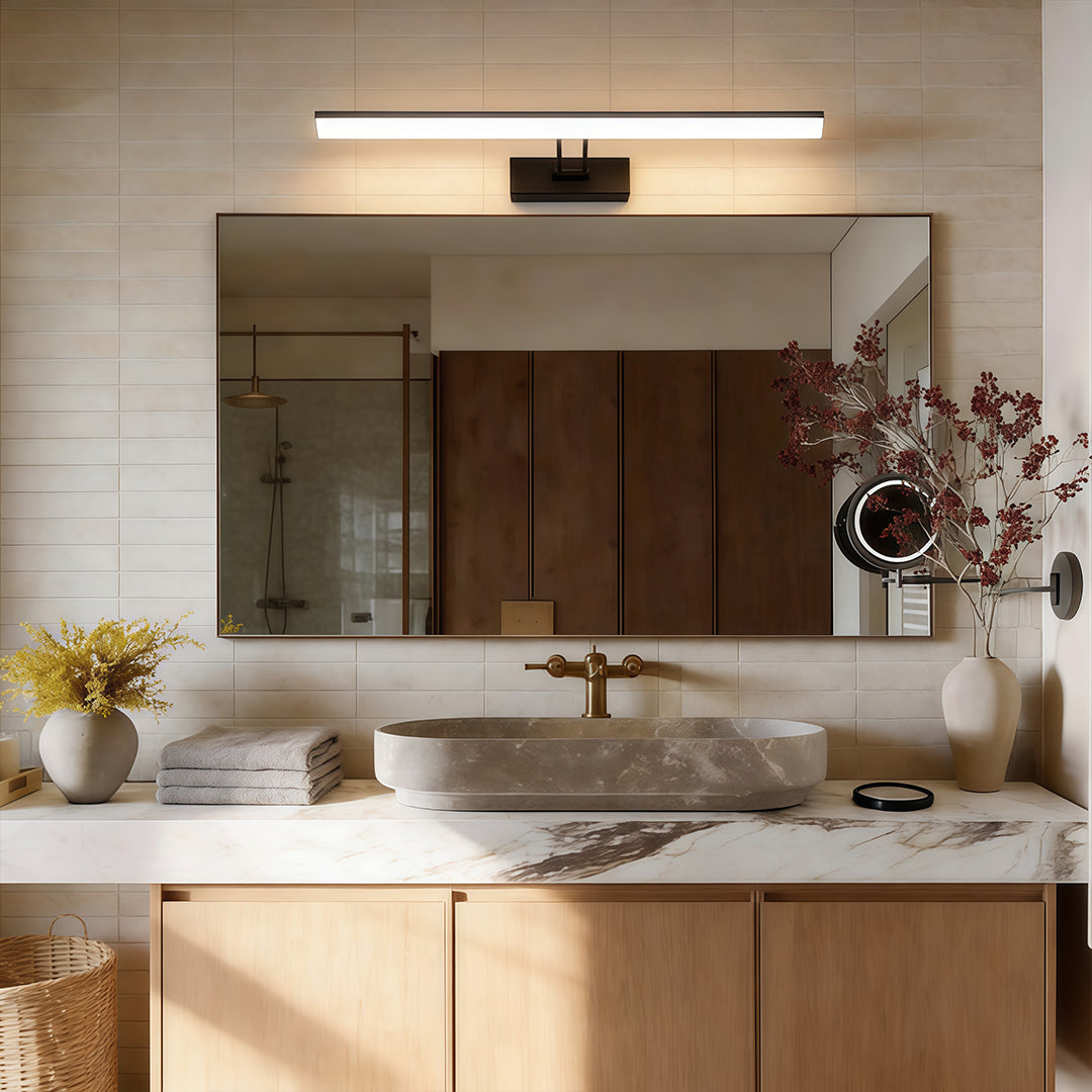 Contemporary Vanity Light Bar Adjustable Linear LED Light Fixture for Bathroom Modern Wall Lighting Bright Energy Efficient Lighted Makeup Mirror Lighting Stylish Home Decor