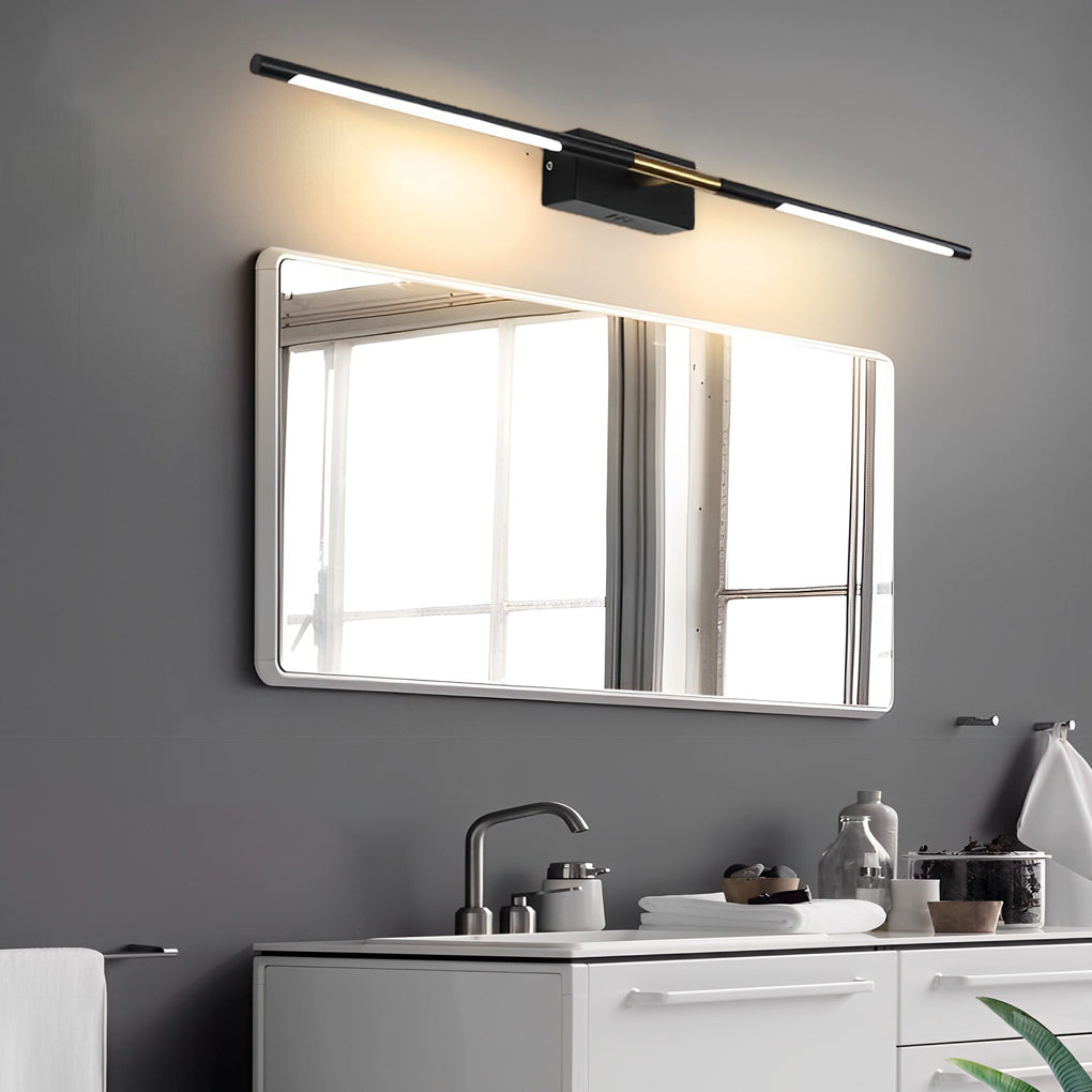Contemporary Black Linear LED Vanity Light Bar, Modern Bathroom Lighting Fixture, Stylish Wall-Mounted Light, Energy-Efficient LED Lighting, Elegant Home Decor, Sleek Design for Vanity and Makeup Areas, Adjustable Brightness for Spa-Like Ambiance, Easy In